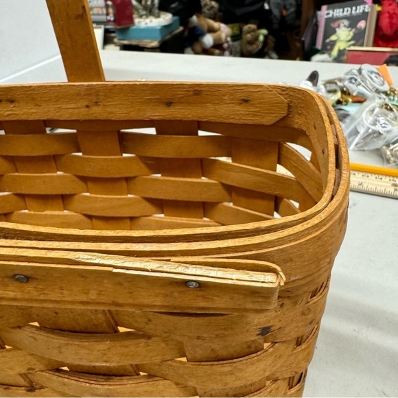 Vintage Longaberger Handwoven Market Basket Stationary Handle 1999 - Picture 3 of 12